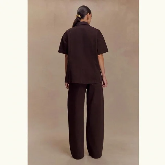 Meshki Chocolate Brown Straight-Leg Pants - Picture 3 of 8